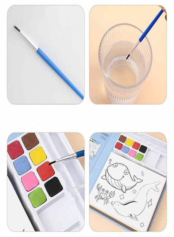 Veemok Watercolor Painting Book for Kids - Educational Art Activity Set with Built-in Watercolors | Brush - Fun | Mess-Free Coloring for Boys | Girls - Ideal for Travel, Gifting, Learning (Multicolour) - Image 3